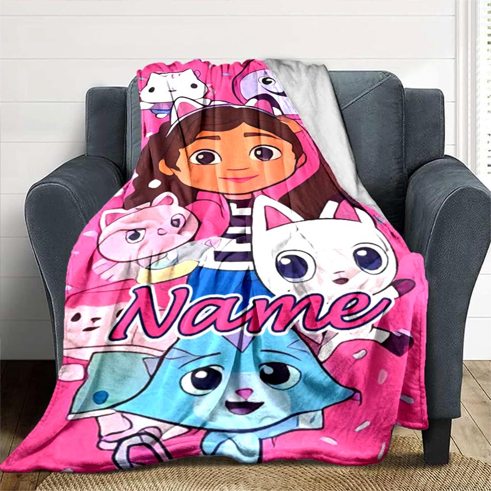 Customiz Name Personality Gabby's Dollhouse Blanket Soft &Warm Sofa Office Bed Travel Lunch Break Blanket, Gift Suitable All Seasons