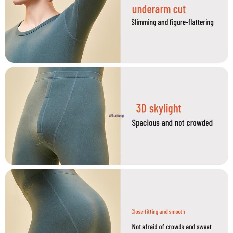 Men's Woolen Thermal Underwear Set: Autumn & Winter Fleece Pants & Top