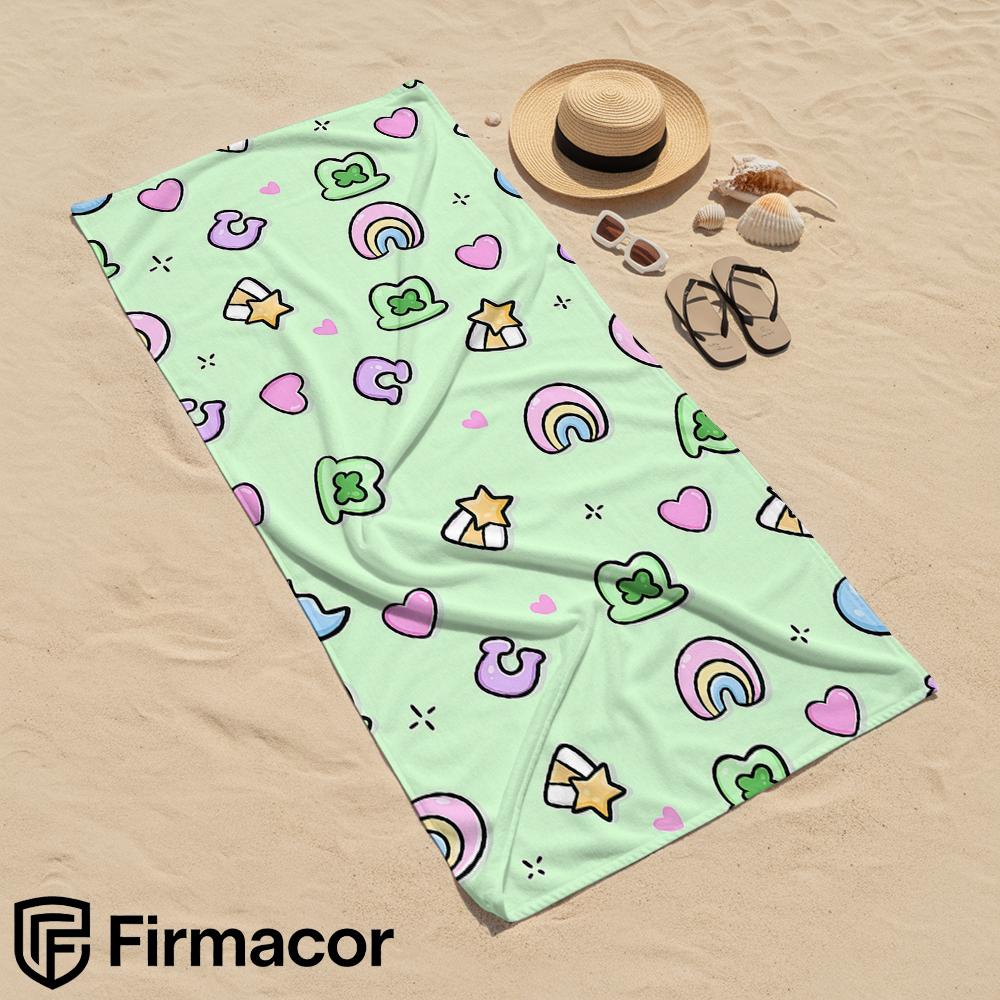 Lucky Charm Microfiber Beach Towel Quick Dry Sand Free Oversized Soft Absorbent Bath Towel for Swimming Pool Travel Gym