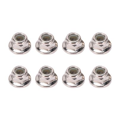 8 Pezzi Dadi Ruota M4 in Metallo con Flangia e Dadi di Bloccaggio in Nylon per Parti di Auto RC Arrma Typhon 110Argento