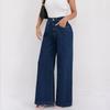 Puffanpop Women's Wide Leg Jeans High Waisted Denim Pants Loose Straight Boyfriend Jeans Plus Size Weekend Casual Denim Trousers