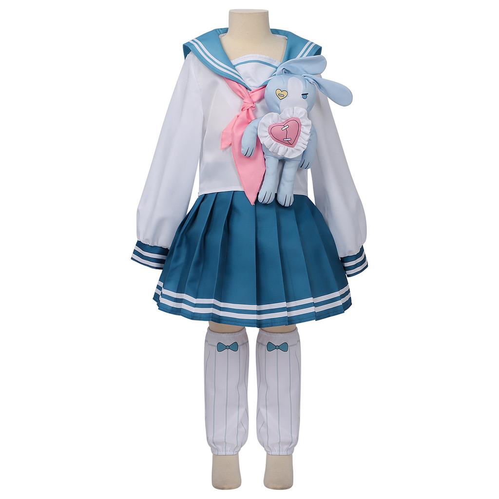 Dorothy Cosplay Costume Set Jk Uniform Anime Game Character Cos Outfit Cute Rabbit Heart-print Shirt And Pleated Skirt Suit