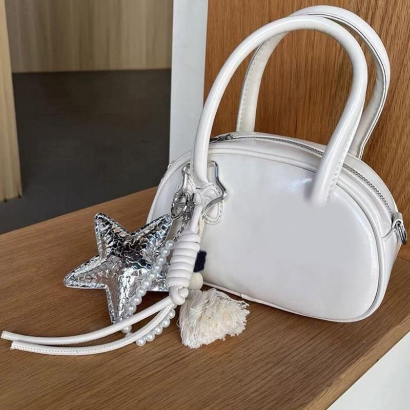 Elegant Star Pearls Beaded Keychain Charm with Tassels Bag Accessories for Handbags Backpacks and Purse Decorations