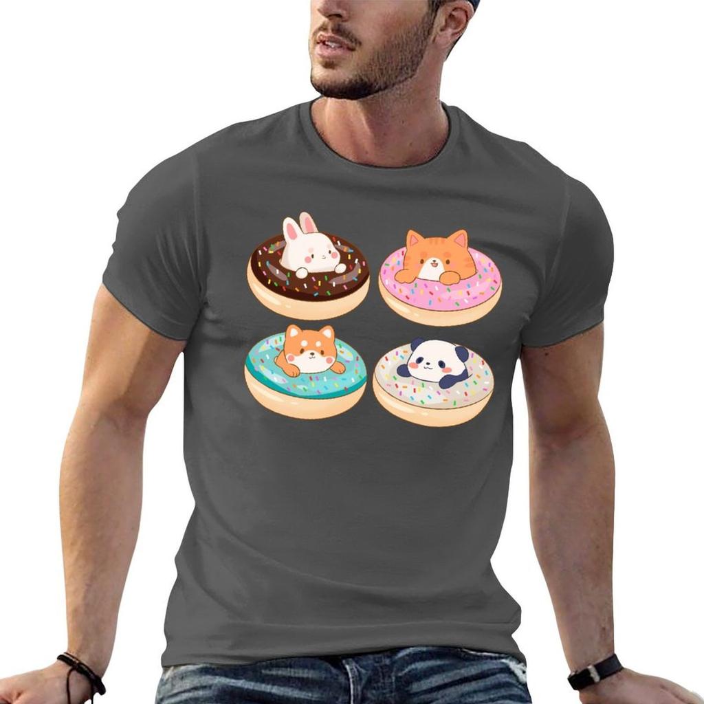 Kawaii Doughnut Animals Pack Tshirt Sport Basic Moisture Wicking Tee