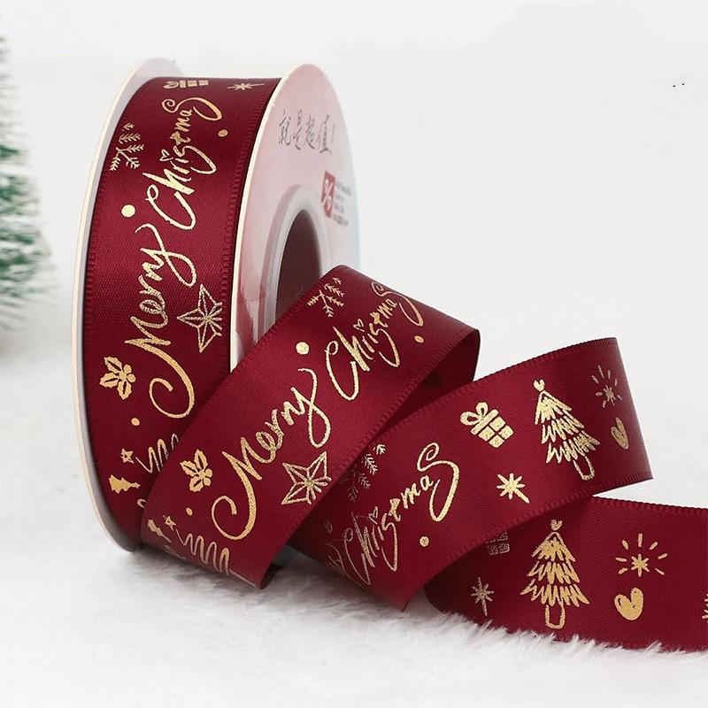 5M Christmas Decoration Christmas Ribbon Xmas Tree Ornament for Home Decor New Year Handmade DIY Gift Packing Box Accessories