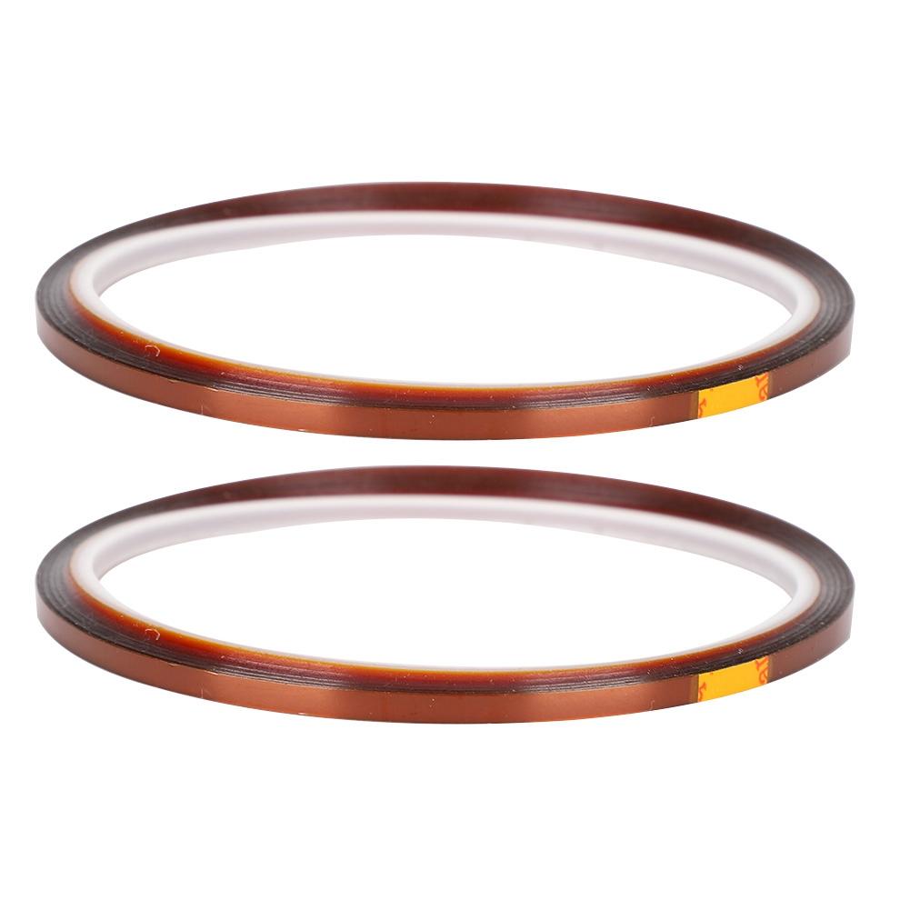 2 SZT. Taśma Samoprzylepna Odporna na Wysokie Temperatury 33M Folia Poliimidowa Żółto-Brązowa Akcesorium