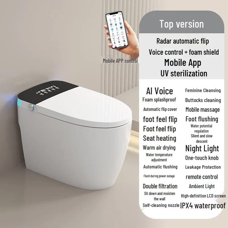 Smart One-Piece Automatic Toilet with Foam Shield, Instant Heating & Multifunctional Features for Hotel Use