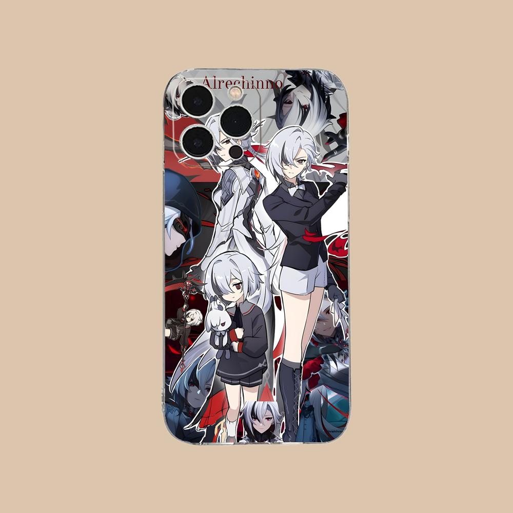 

Genshin Impact Arlecchino Phone Case for iPhone 16 15 14 13 12 11 X XR XS Pro Max Plus Mini Clear Transparent Cover Cellphones iPhone14 Plus