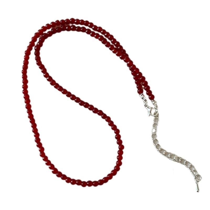 Elegant Gold Plated Sweater Chain with Agate Heart Beaded Pendant Versatile Fashion Accessory for Ladies Casual Wear