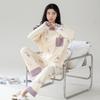 Cotton Pajamas Set Women Loose Fit Sleepwear Long Sleeve Two-Piece Loungewear Home Wear Comfortable Outfit Plus Size Options Breathable Fabric