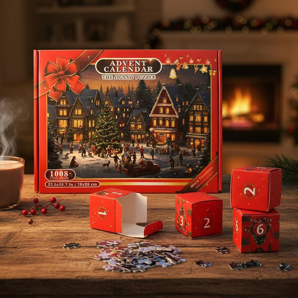 Christmas Puzzle 24 Days Christmas Countdown Calendar 1008 Pieces Jigsaw Puzzles Christmas Advent Calendar for Adults