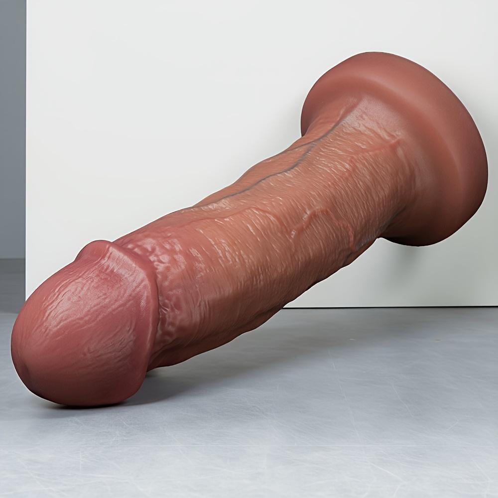 Huge Realistic Dildo – Double Density Liquid Silicone in Multiple Sizes, Strong Suction Cup for Hands-Free Use, G-Spot Toy for Men & Women