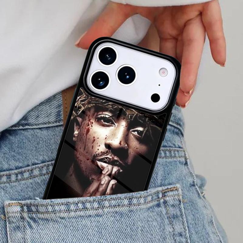 Hiphop Rap Singer 2Pac Tupac Shakur Phone Case for iPhone 16e 15 14 13 12 17 Pro Max Plus Air 17pro Cover Coque