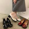 Retro Small Fragrant Mary Jane Women's Shoes New Versatile Thick Heel with Skirt Japanese Small Leather Shoes Single Shoes