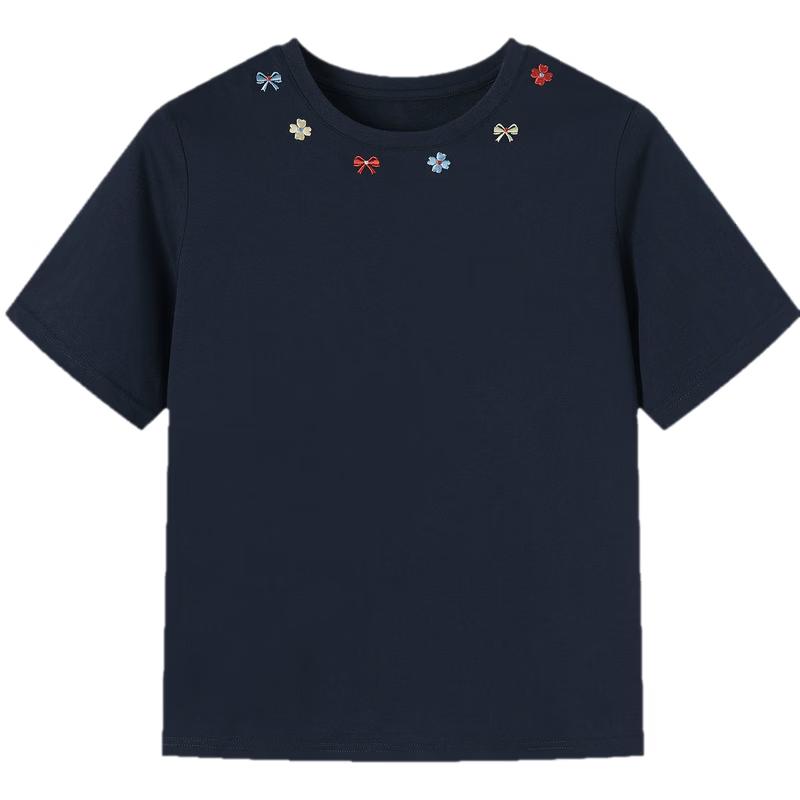 TonLion Women s Embroidered Short Sleeve T-Shirt M