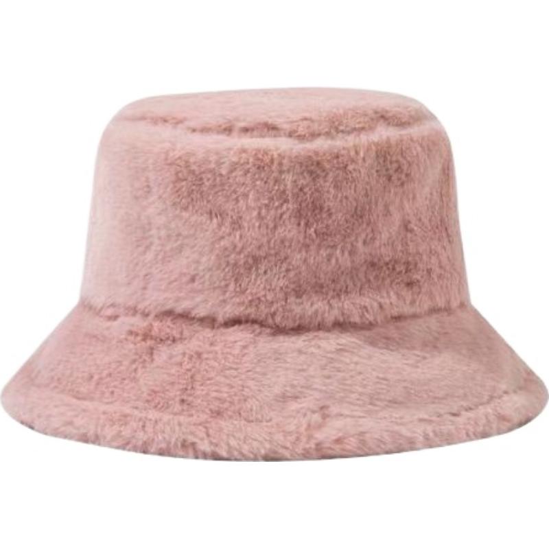 Faux Fur Winter Bucket Hat for Women Girls Fuzzy Soft Warm Hat Women's Furry Rave Fisherman Cap for Casual Trips Sports Skiing