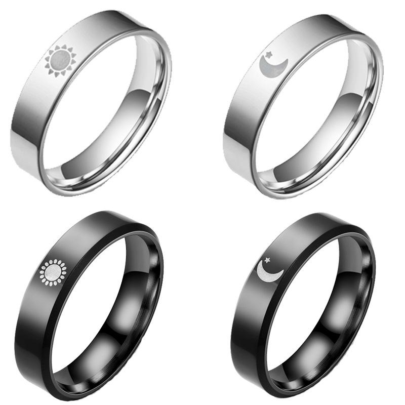 Wish Moon Star Sun Couple Ring Men and Women Promise Couple Ring