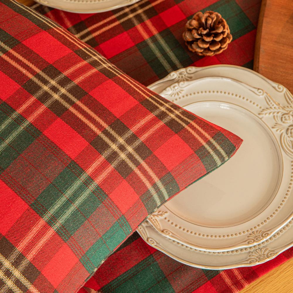 New Christmas Pillowcase American Holiday Party Pillow Cushion Cover Gold Silk Christmas Plaid Pillowcase Pillowcase