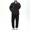 Anta Training Series Solid Color Logo Zip Stand Collar Short Down Jacket Men Jacket Black 152347914-5