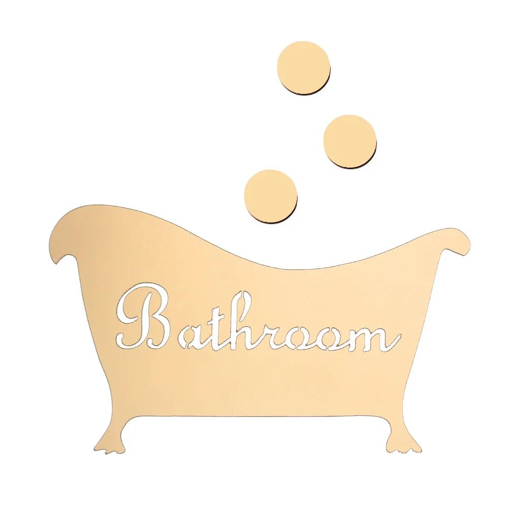 3D Mirror Wall Sticker Funny Door Entrance Sign Kids Men Women Bathroom DIY Wall Stickers Decals Bar Home Decor