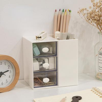 Neu Stift Halter Lagerung Organizer Boxen mit Schublade Kosmetik Rack Kawaii Schreibtisch Zubehör Mädchen Büro Schule Desktop