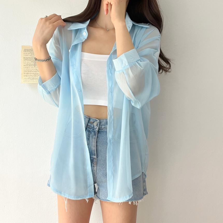 Women's Summer Cardigan – Ice Silk Sun Protection, Thin and Drapey Design Cover-up Top