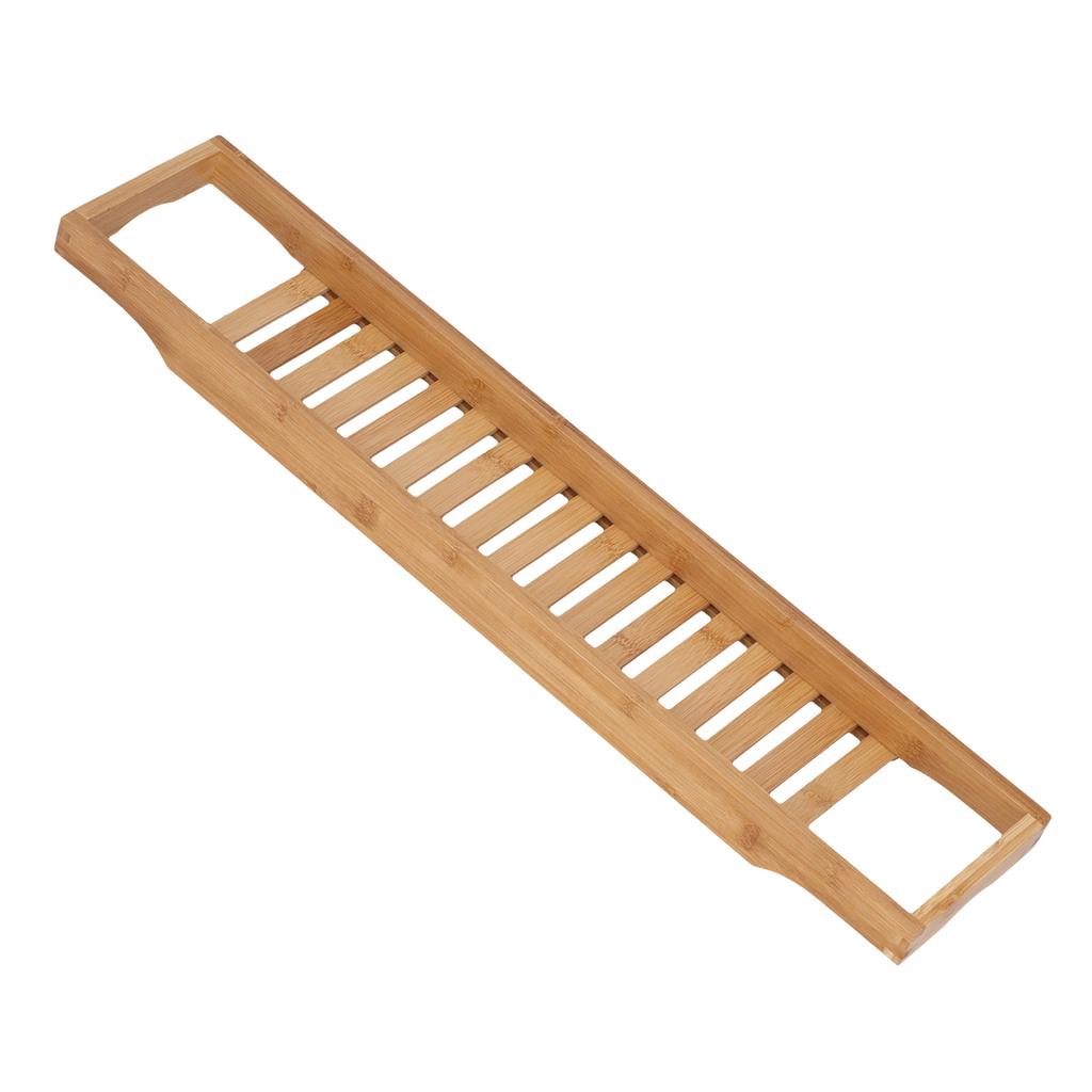 Bamboo Bathtub Tray Simple Durable Bathtub Rack Book Wine Holder for Home Bathroom