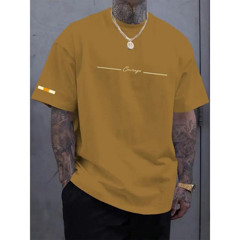 3D printed sports and leisure simple round neck short sleeved shirt