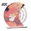 Childlike Girl Illustration Calendar Wooden Perpetual with Rotating Blocks Desktop Office Decor Desk Art Ornament Organizer Cute Motivational Gift for