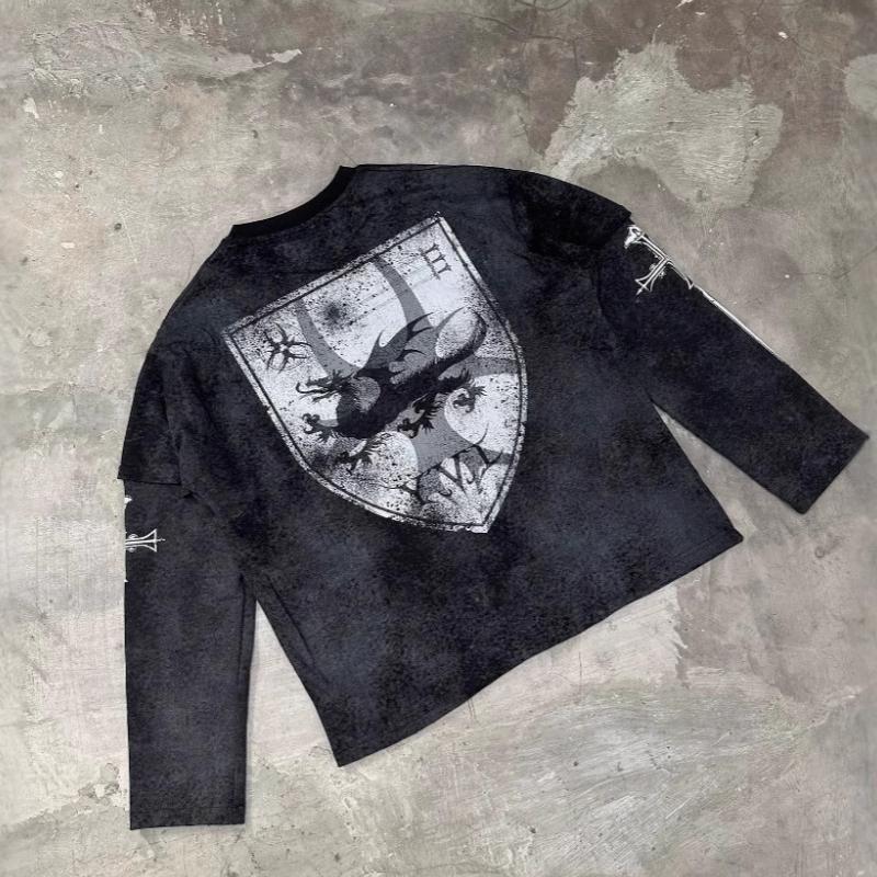 European and American autumn and winter Harajuku style long sleeved men's and women's tops