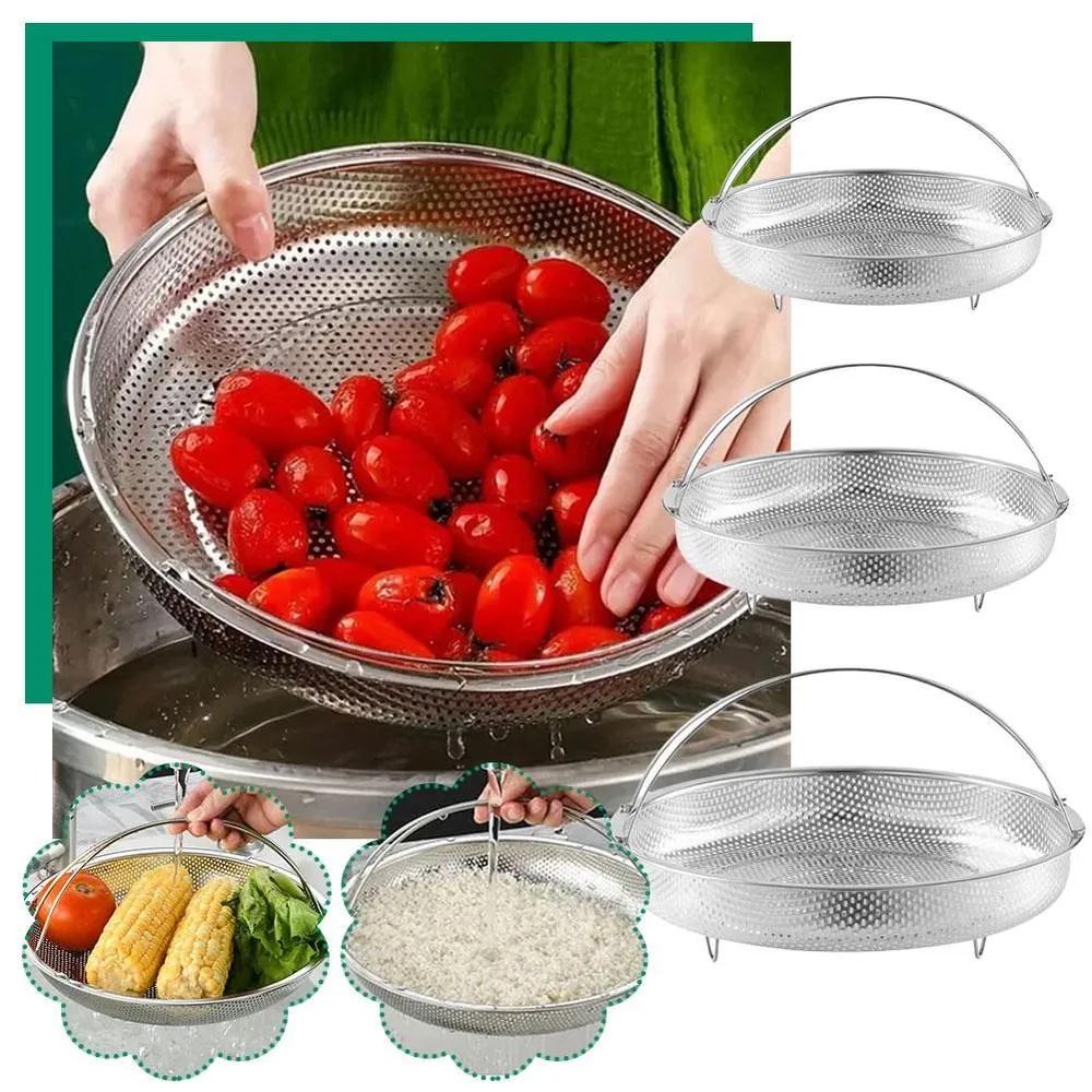 Stainless Steel Steaming Rack, Steamed Buns, Steamer, Household Steaming , Fruit Washing Filter With Portable Steamer