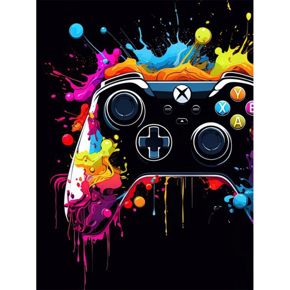 Colorful Neon Light 5D DIY Diamond Painting Kit Game Machine Sticking Diamond Embroidery Handmade Mosaic Home Decoration