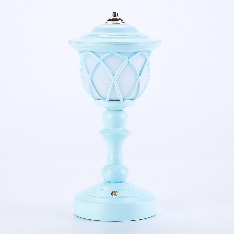 Retro Lotusblad Nattlampa Skrivbord Mini Dekorativa Ornament USB-Laddning Macaron-stil Sängbelysning Liten Bordslampa