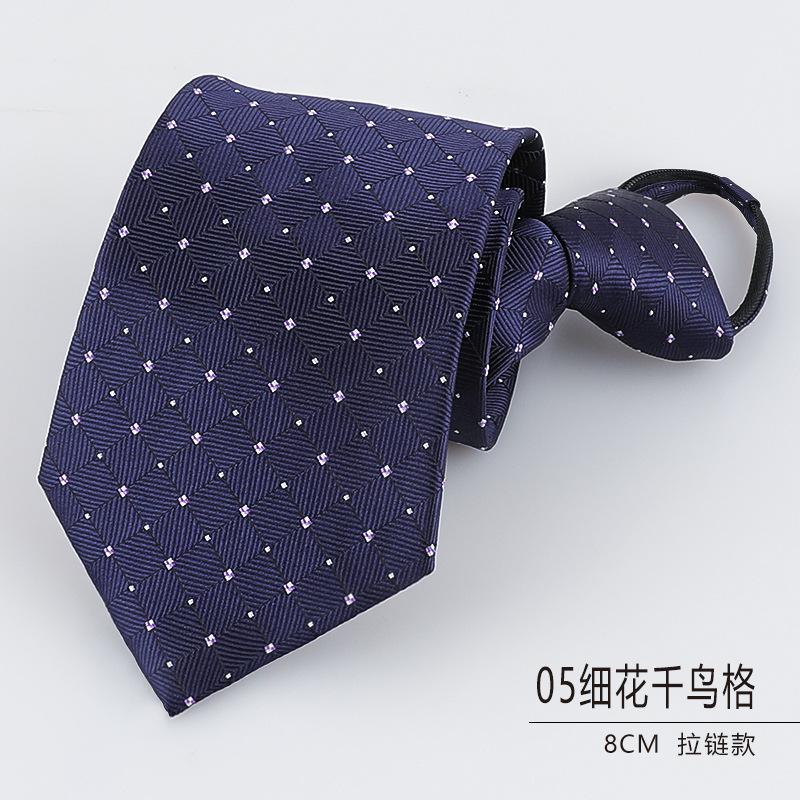Men'S Dress Business Career Wedding Groom Korean Version Narrow Lazy Blue Zipper Free Hand Striped Tie