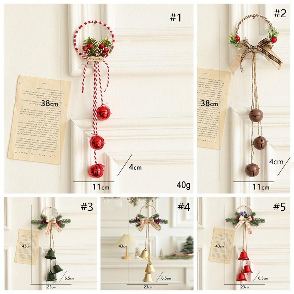 Iron Christmas Chime Bells Retro Xmas Tree Hanging Bells Window Display Pendant