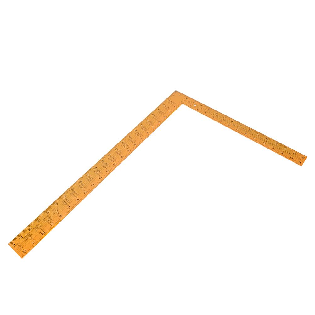 Aluminum Ruler Multifunctional Precision Square Woodworking Tool for Inspection MeasurementYellow