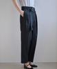 GRIDAJ Cotton Bio-Washed Belted Double-Pleated Pants _ Black
