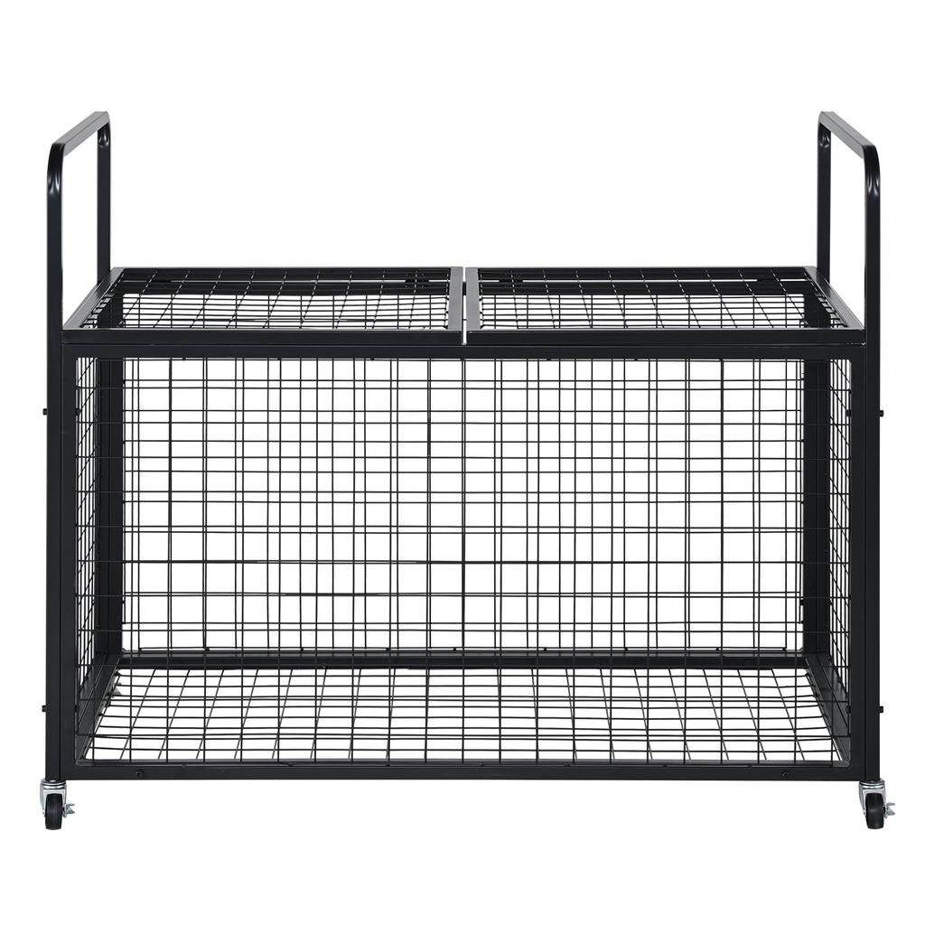 VEVOR Rolling Sports Ball Storage Cart, Lockable Basketball Cage with Double Lids, Sport Equipment Holder Organizer for Indoor Outdoor