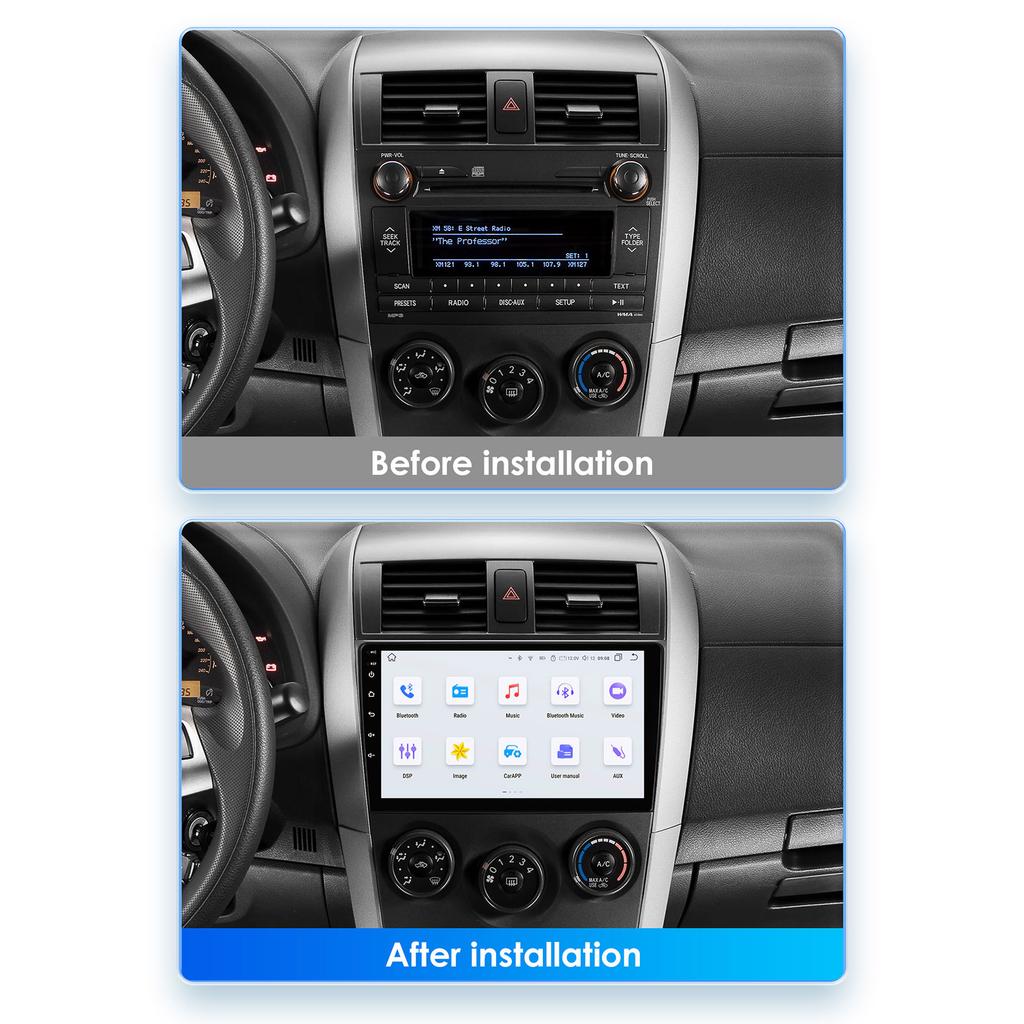 Ossuret 8G 128G 2 Din Android Auto Car Radio Multimedia Player For Toyota Corolla E140/150 2007 - 2011 Navigation GPS Head Unit Intelligent Carplay