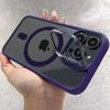 Metal Holder Phone Case For iPhone 17 16 15 14 13 12 11 Pro Max Plus Air For Magsafe Transparent Magnetic Lens Protection Cover