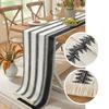 Bohemian Table Runner Knitted Table Runner with Tassels Black White Table Runner Dining Table Decoration for Farmhouse Weddings Parties
