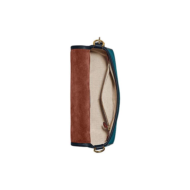 Coach Tabby 26 Flap Closure Detachable Shoulder Strap Leather Handbag Crossbody Bag Women Handbags Peacock-Blue C5262-B4UPE