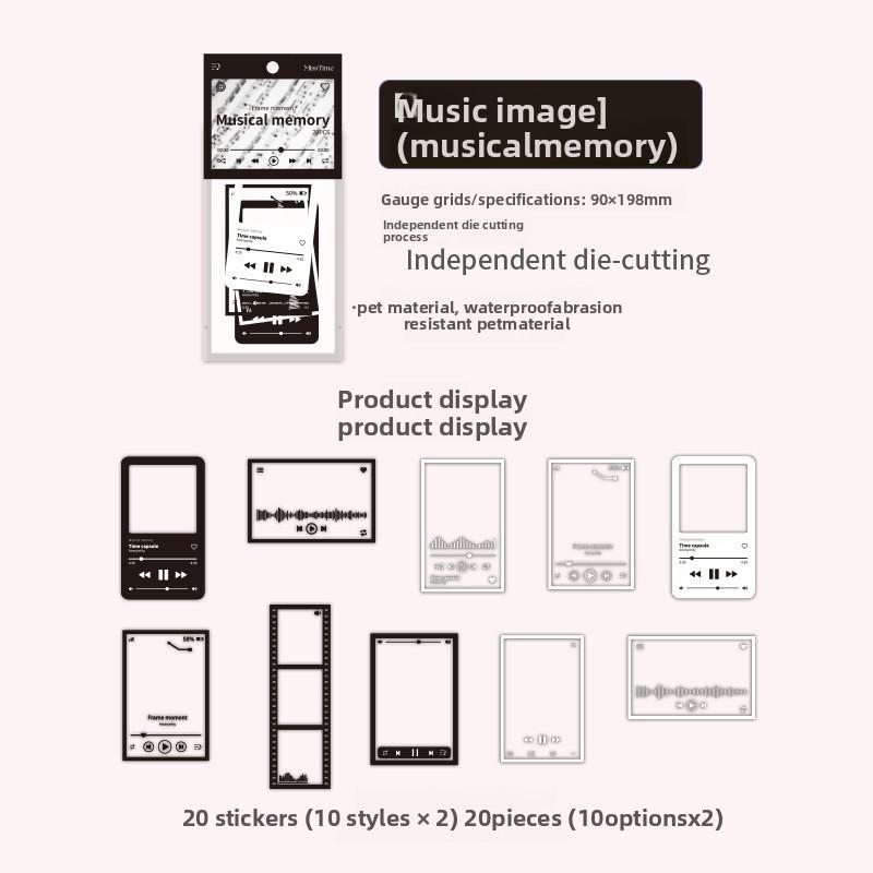 Vintage Transparent Film Frame 20 Pcs PET Stickers Pack Creativity Decorative Hand Account Diary Album Scrapbooking Material