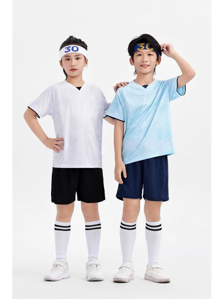 New Quick-Dry Short Sleeve Football Kit for Adults & Students - Team Sports Competition Uniforms for Children.