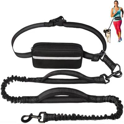 No Pull Dog Leash Waist Bag Hands Free Retractable Rope with Shock Absorbent Bungee Large Dog Training Outdoor Running Walking