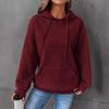 Damen einfarbiger Hoodie Langarm Rundhals Kapuzentop