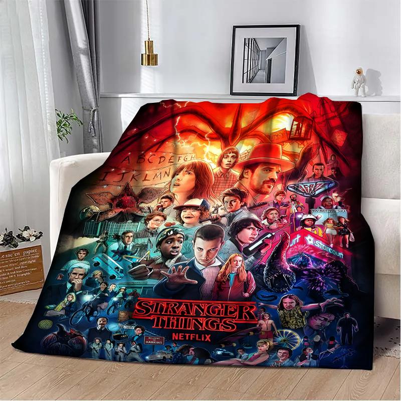 Custom Horror, Thriller 3D Printed T-The Unfamiliar Warm Flannel Blanket Living Room Sofa Camping Picnic Blanket Holiday Gifts