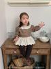 Jenny Kids 2025 Autumn Baby Girl 2-Piece Set: Korean Style Lace Peter Pan Collar Shirt with Overall Skirt