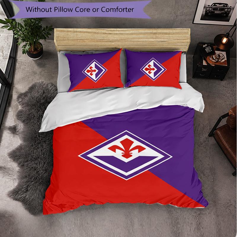 Fiorentina FC Themed Bedding 3Pcs Duvet Cover Set Decorative Bed Linen For Teen Room Home Decoration