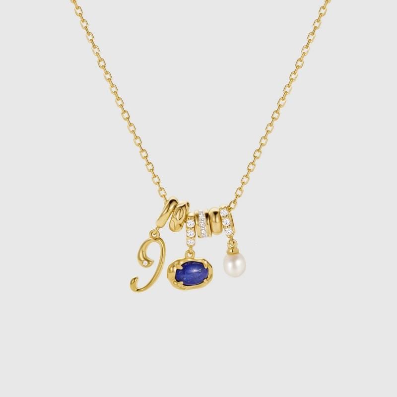 Copper Numeric Pendant Chain With Electroplated Finish For Trendy Casual Looks